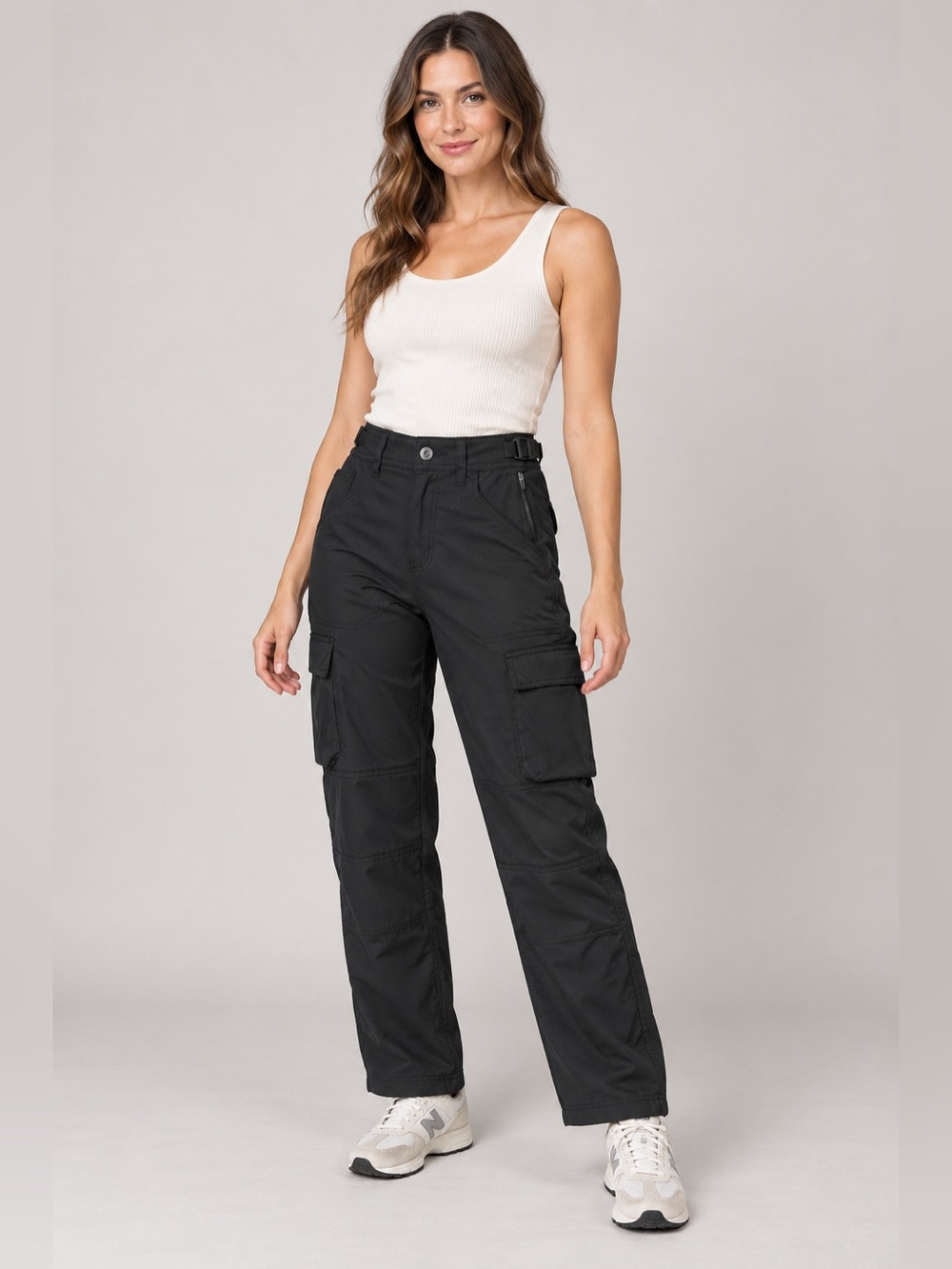 Prana Black Wide-Leg Cargo Trousers size 6/29 Like new condition, no tags, never